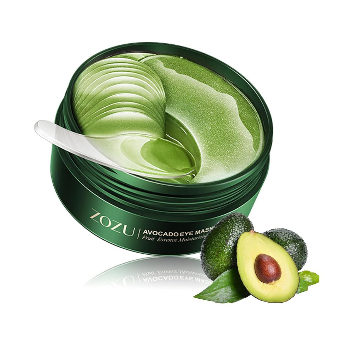 Green Cosmos close-up hydrogel texture highlighting smooth adhesive and hydration