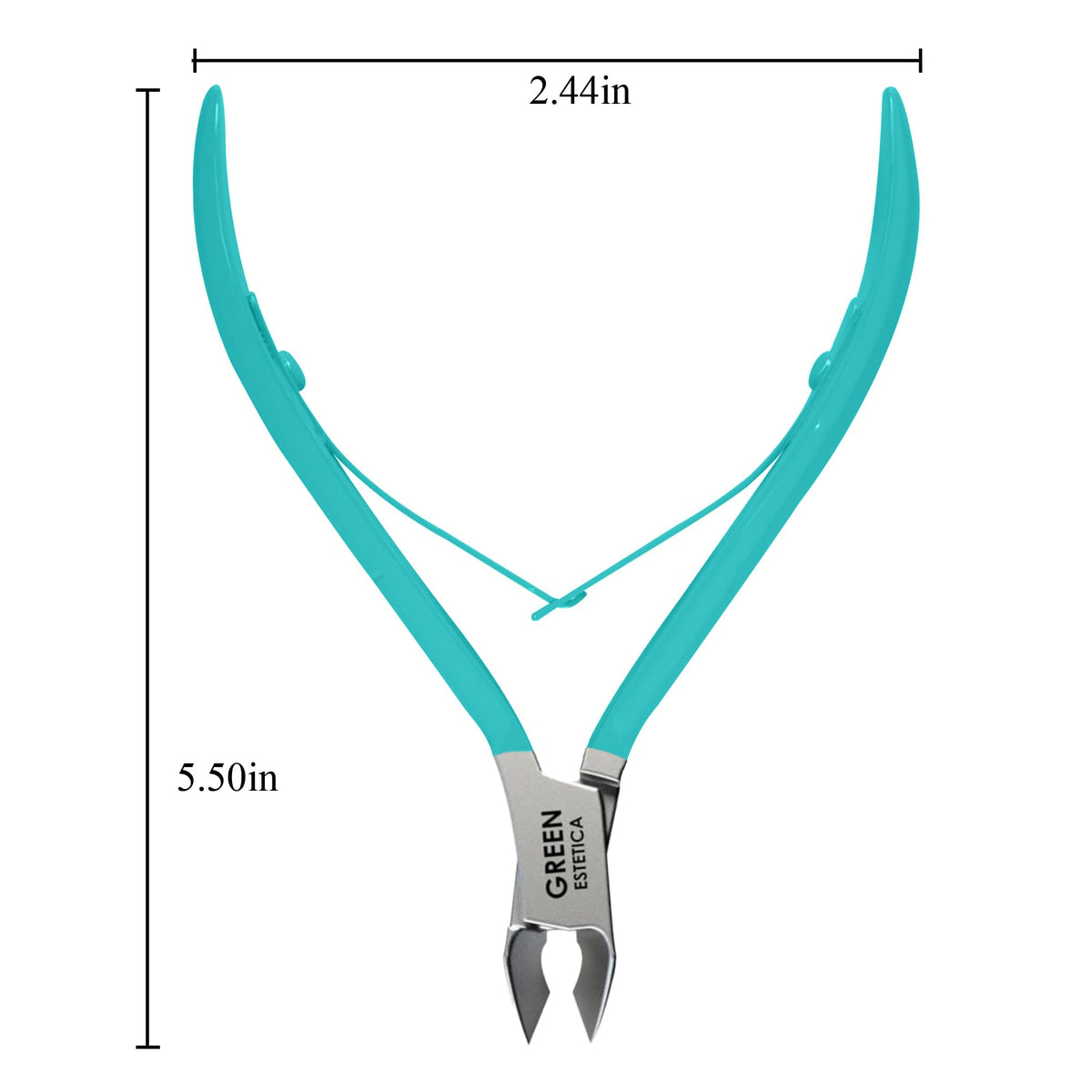 GREEN ESTETICA close-up of sharp cuticle nipper blades demonstrating precise trimming benefit