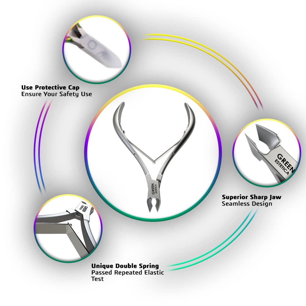 GREEN ESTETICA cuticle pusher flat end for gentle lift benefit
