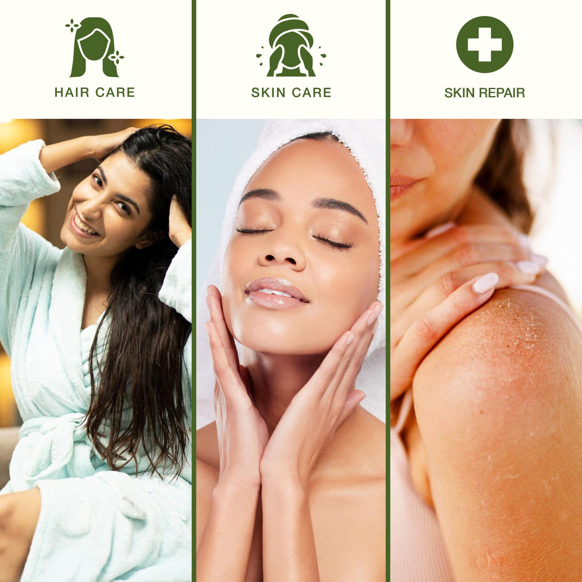 Green Leaf Naturals applied on sunburned shoulder delivering cooling relief