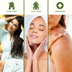 Green Leaf Naturals applied on sunburned shoulder delivering cooling relief