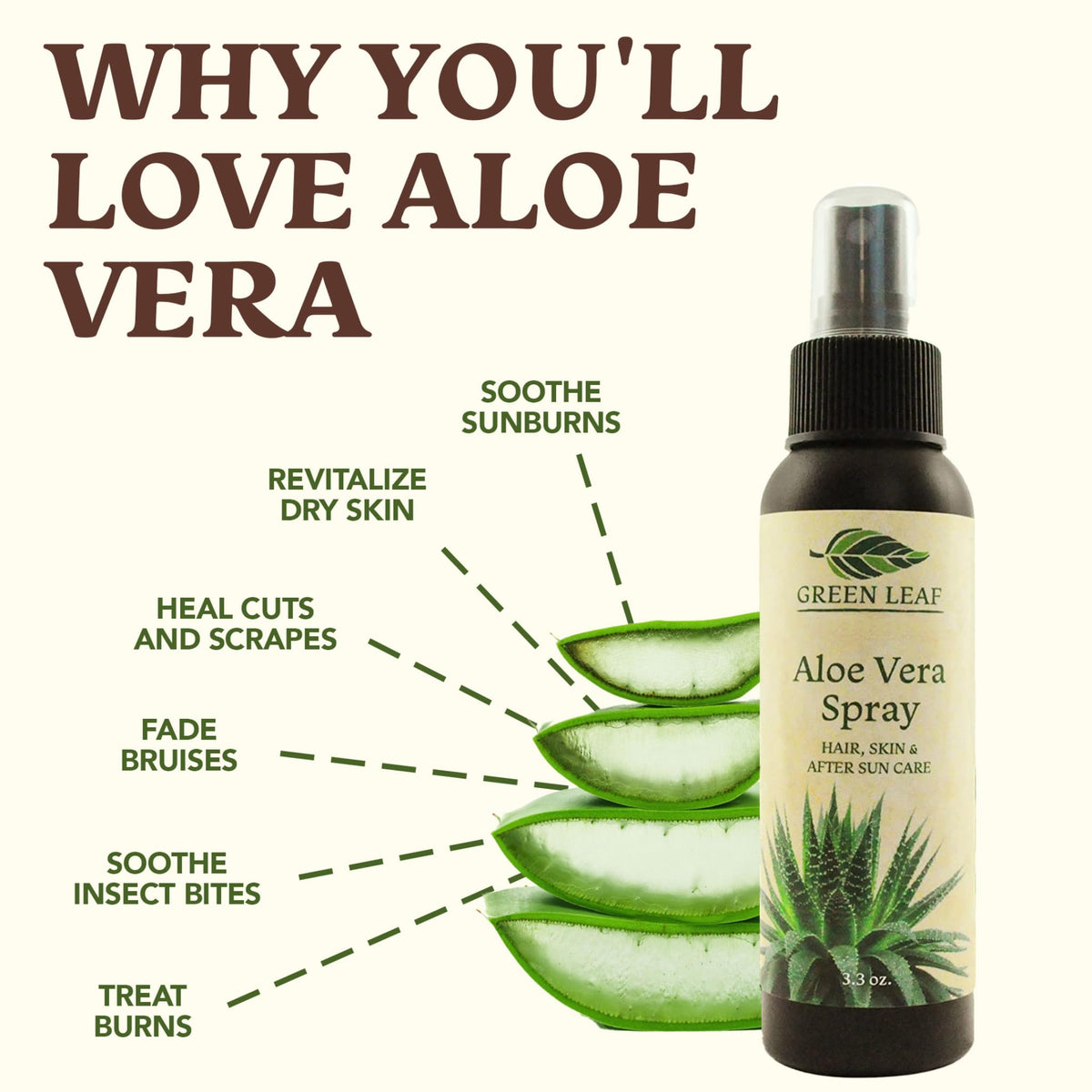 Green Leaf Naturals misting scalp to soothe itch and hydrate roots