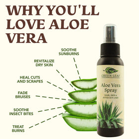 Green Leaf Naturals misting scalp to soothe itch and hydrate roots