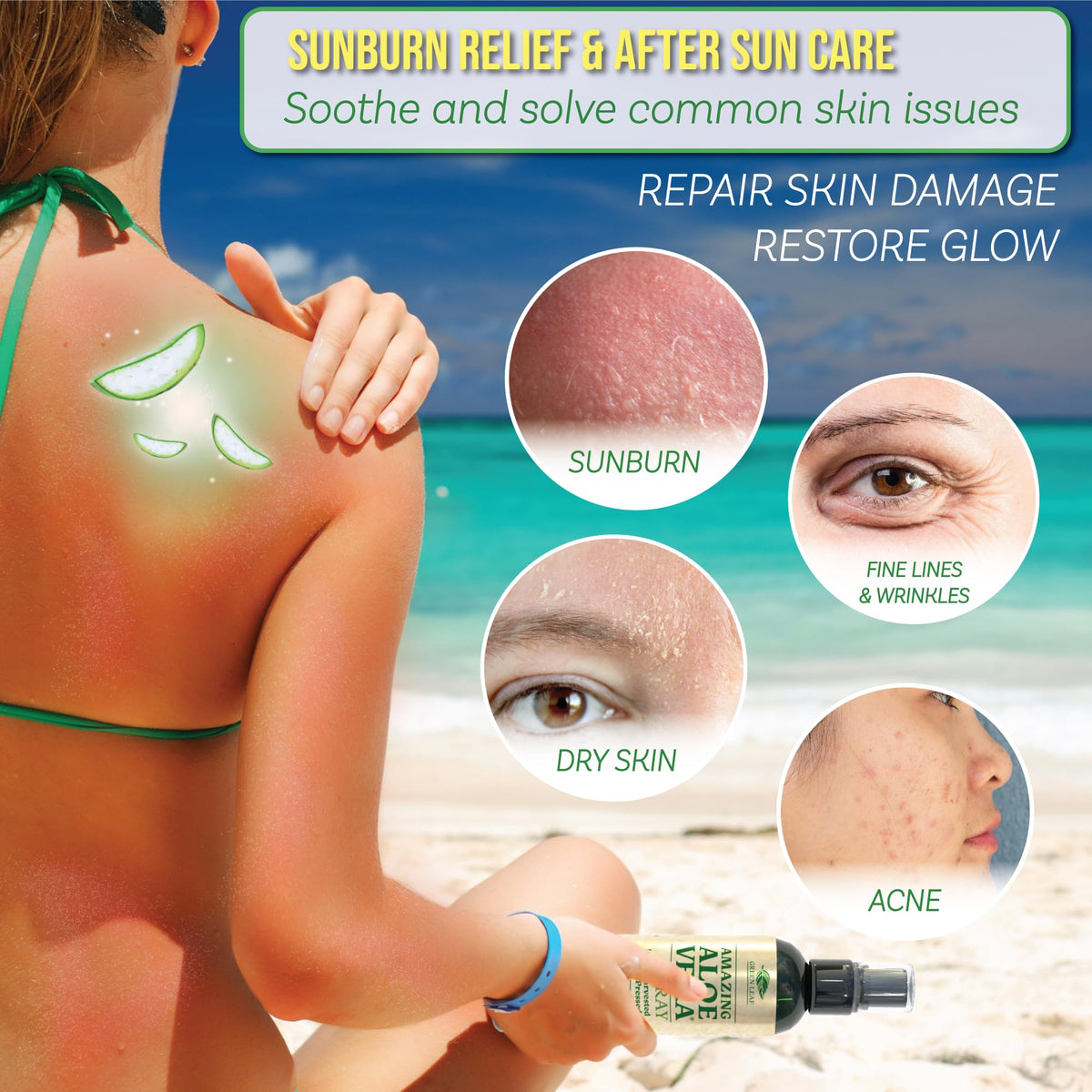 Green Leaf Naturals spray nozzle dispensing fine mist for even coverage