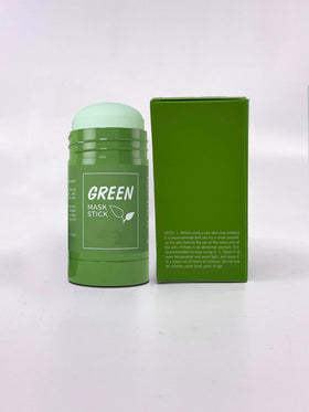 Green Mask Stick next to phone showing 40g size for portability