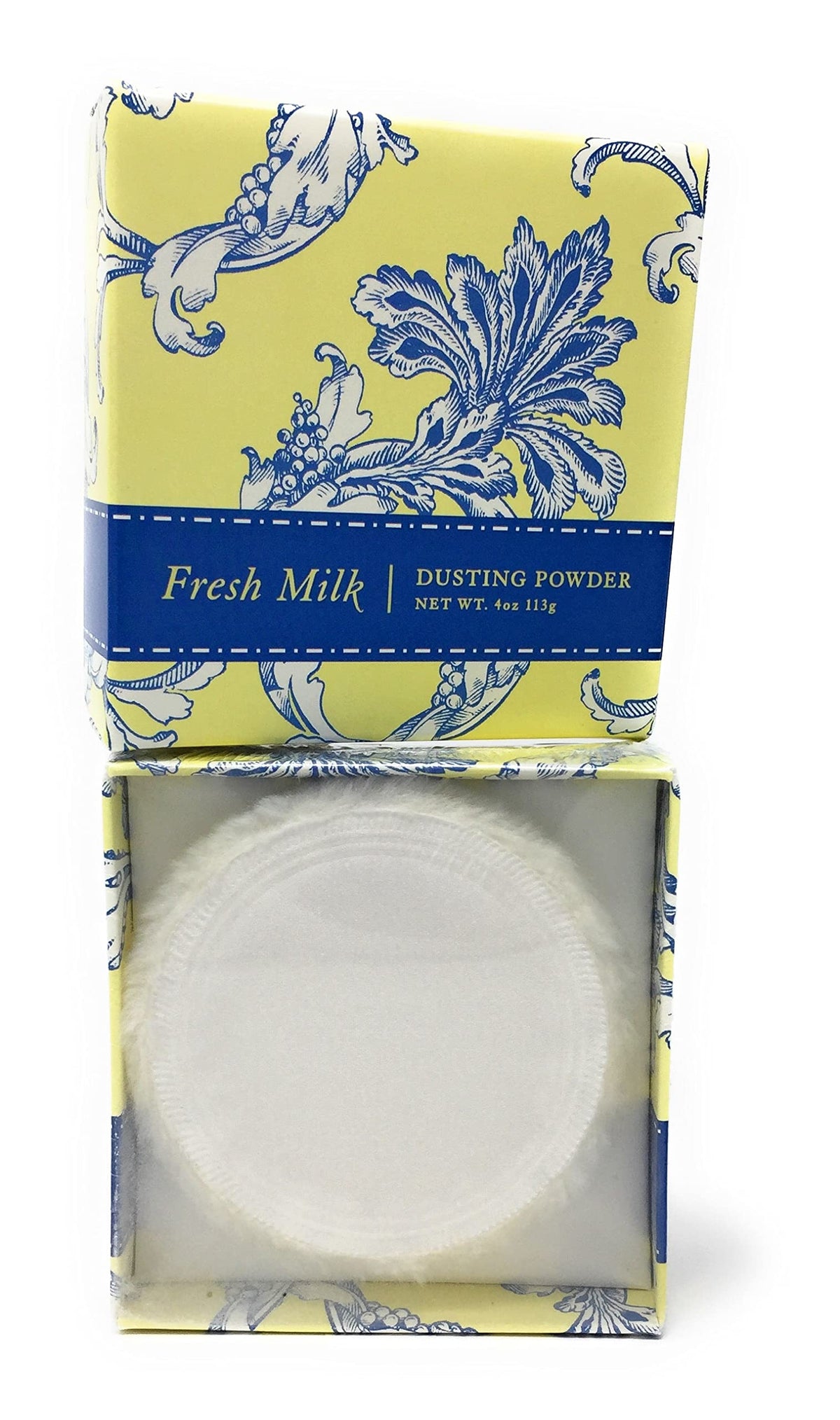 Greenwich Bay Trading Company dusting powder on bathroom shelf staged for post-bath freshness