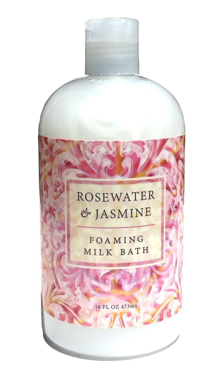 Greenwich Bay Rosewater Jasmine front bottle showing creamy foam and nourishing butters