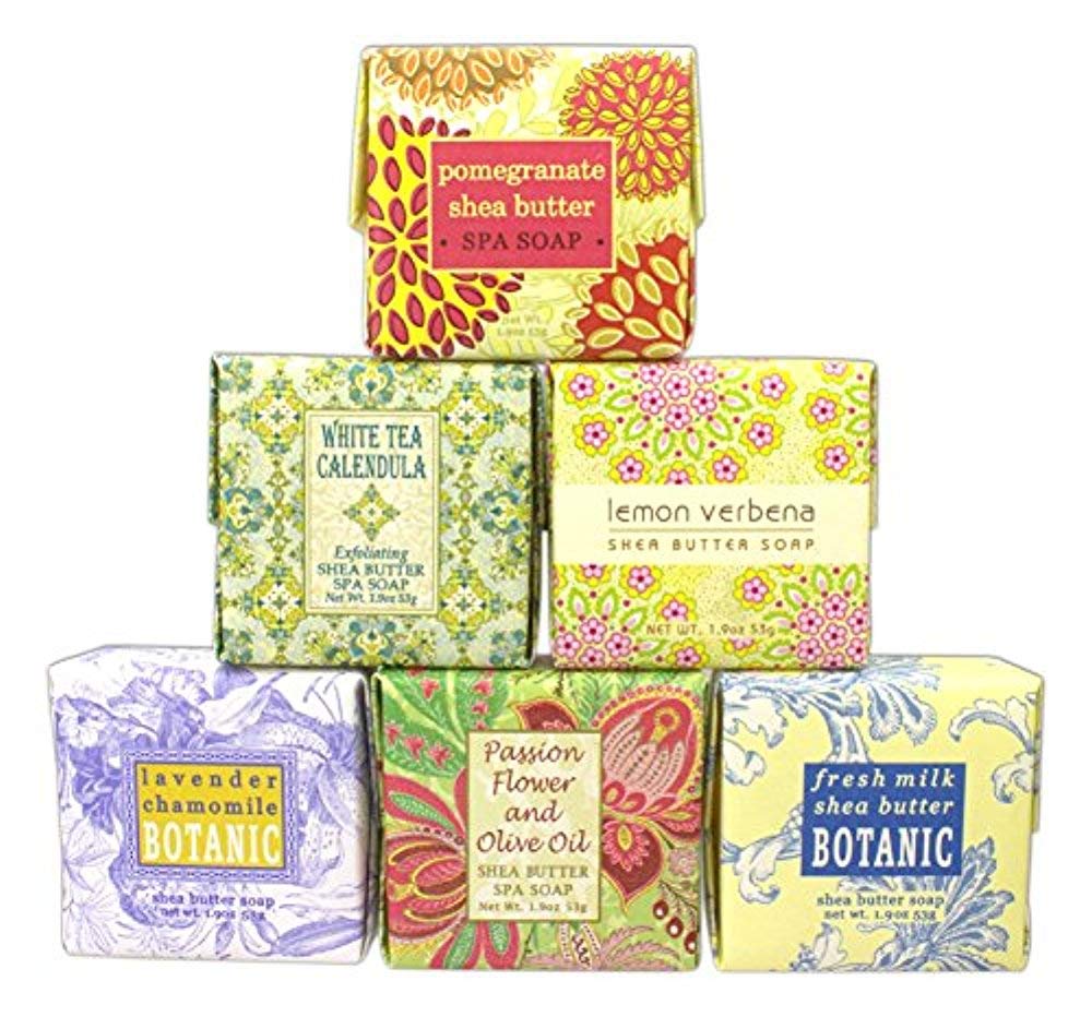 Greenwich Bay Trading Co. soap bundle front view showing six scented bars and travel convenience
