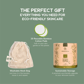 GREENZLA pad close-up texture showing bamboo cotton weave, gentle cleansing benefit
