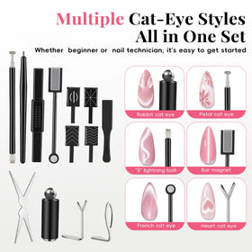 GricelnSV finished cat-eye manicure on hand in a salon-style setting showcasing glossy results
