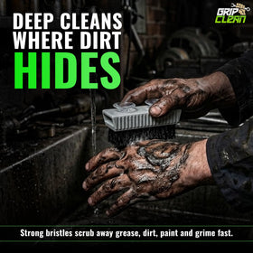 Grip Clean bristle close-up highlighting extra-stiff filaments for deep cleaning