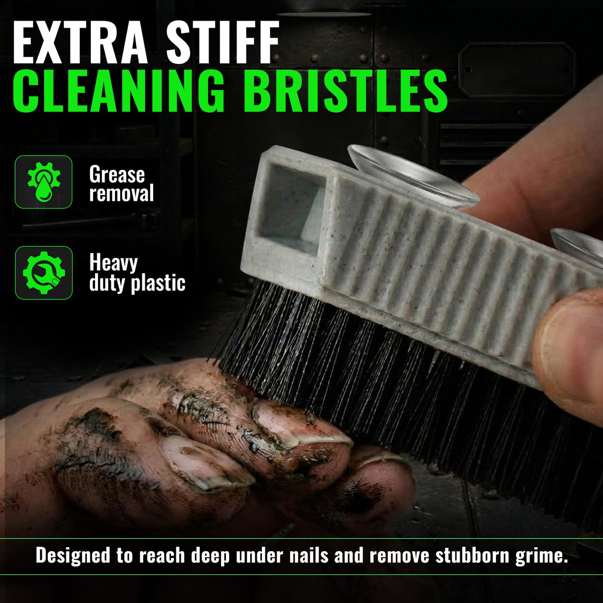 Grip Clean handle detail showing ribbed ergonomic grip for steady control