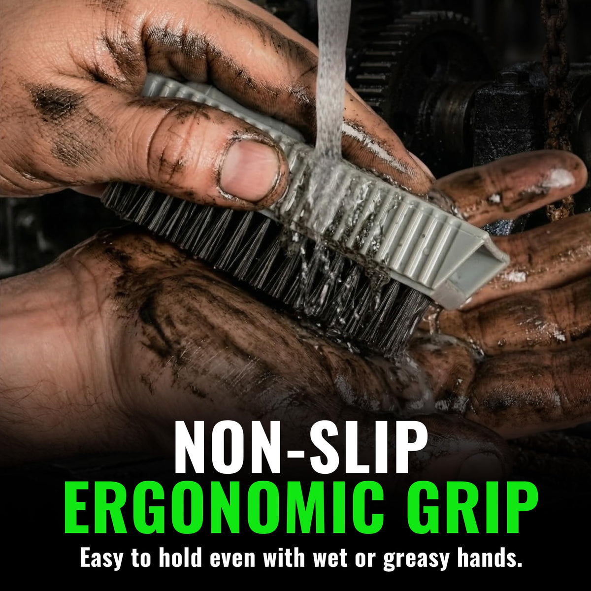 Grip Clean suction cup back attached to tile for tidy, hygienic storage