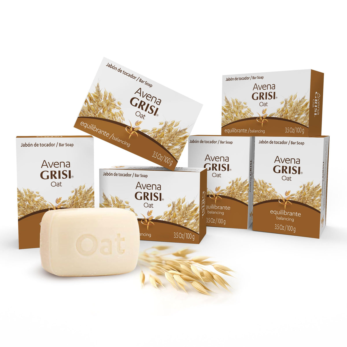 Grisi front packaging showing six oatmeal bars and value