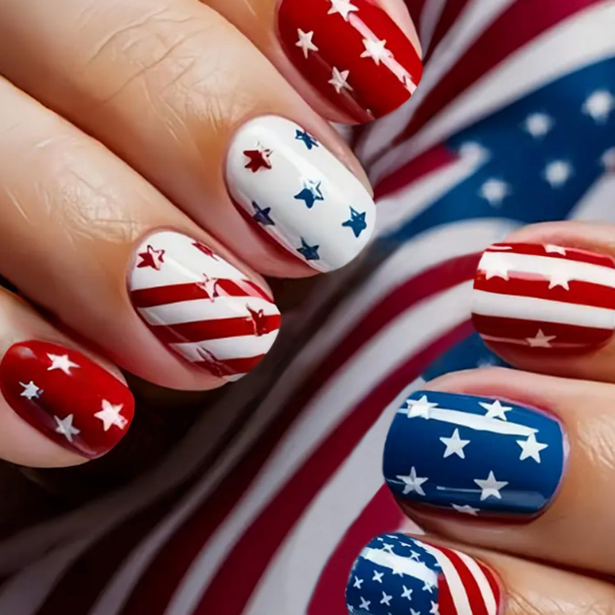 GRITOSE front packaging showing full set and patriotic flag designs for quick styling