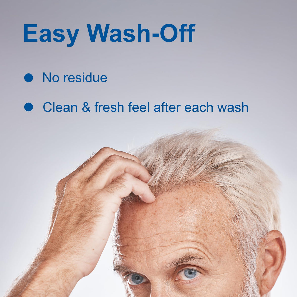 Groom & Clean applied to hair for natural medium hold and workable style