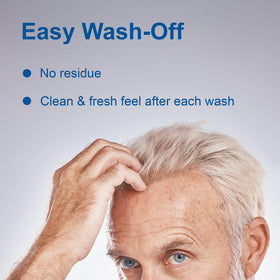 Groom & Clean applied to hair for natural medium hold and workable style