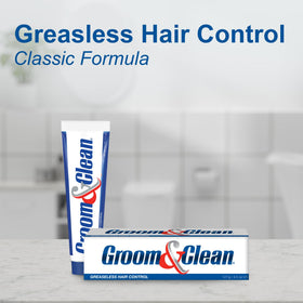Groom & Clean on bathroom counter in lifestyle scene suggesting daily grooming routine