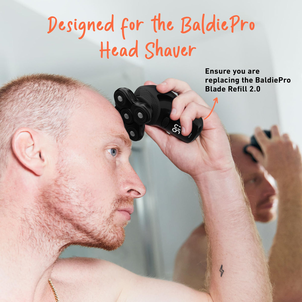 Groomie BaldiePro magnetic release action demonstrating easy one-click cleaning
