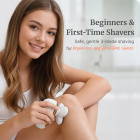 Groomie Hers LuxePro held in hand to show compact size and portability