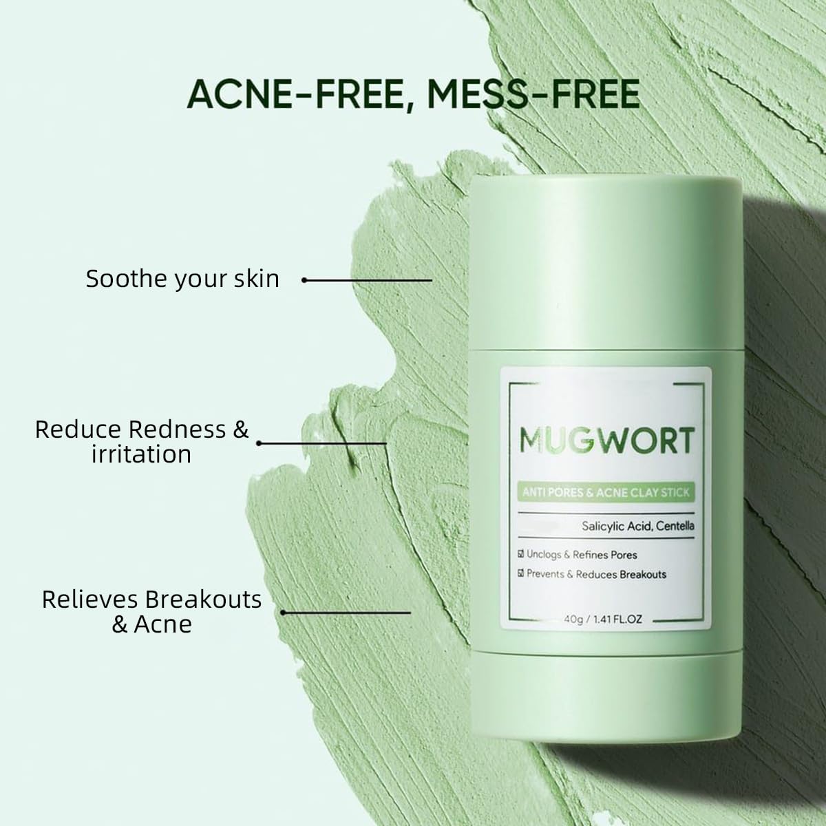 Grospe wormwood mask texture close-up showing smooth, soothing cream for hydration