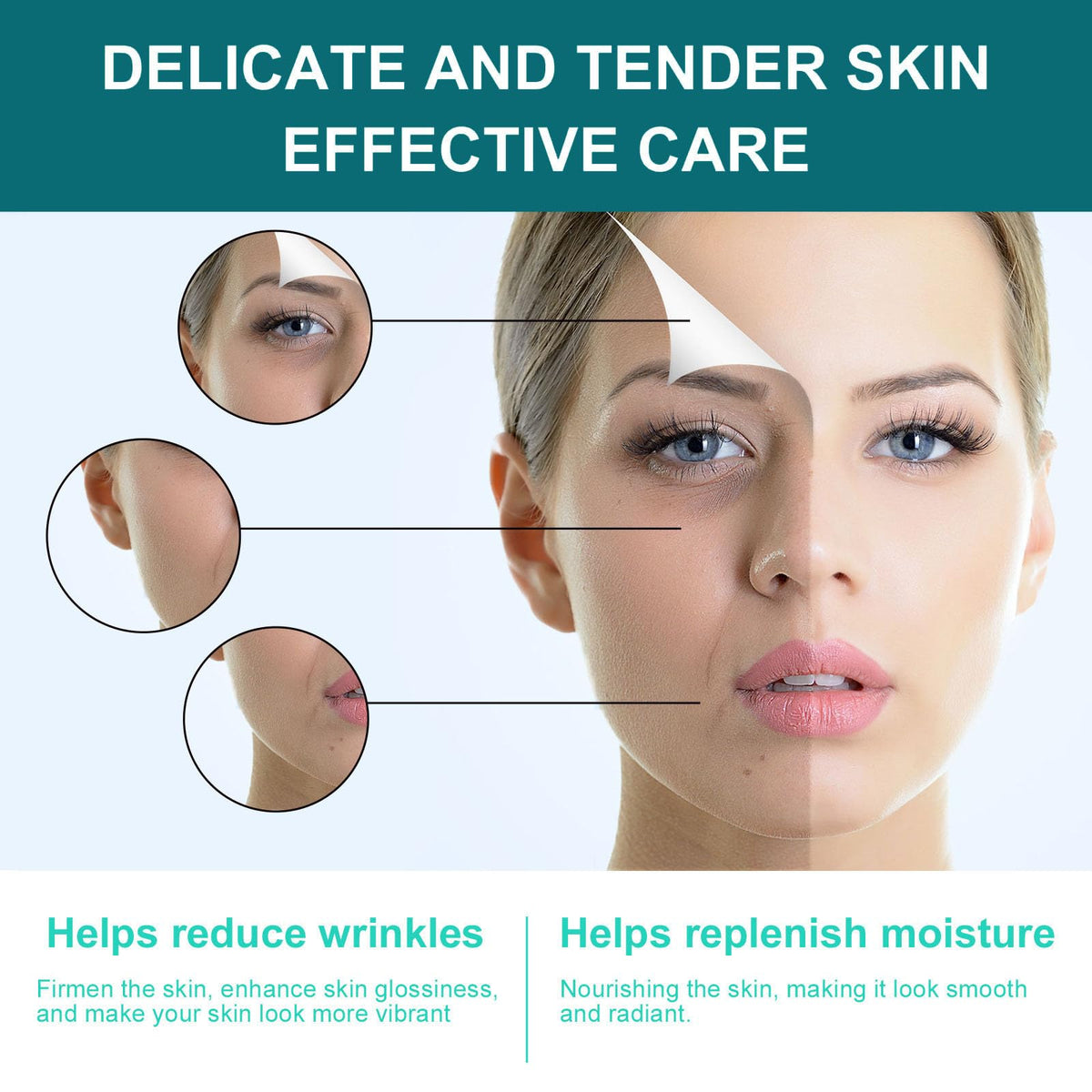 Grospe face and neck application demonstrating lift and firming routine