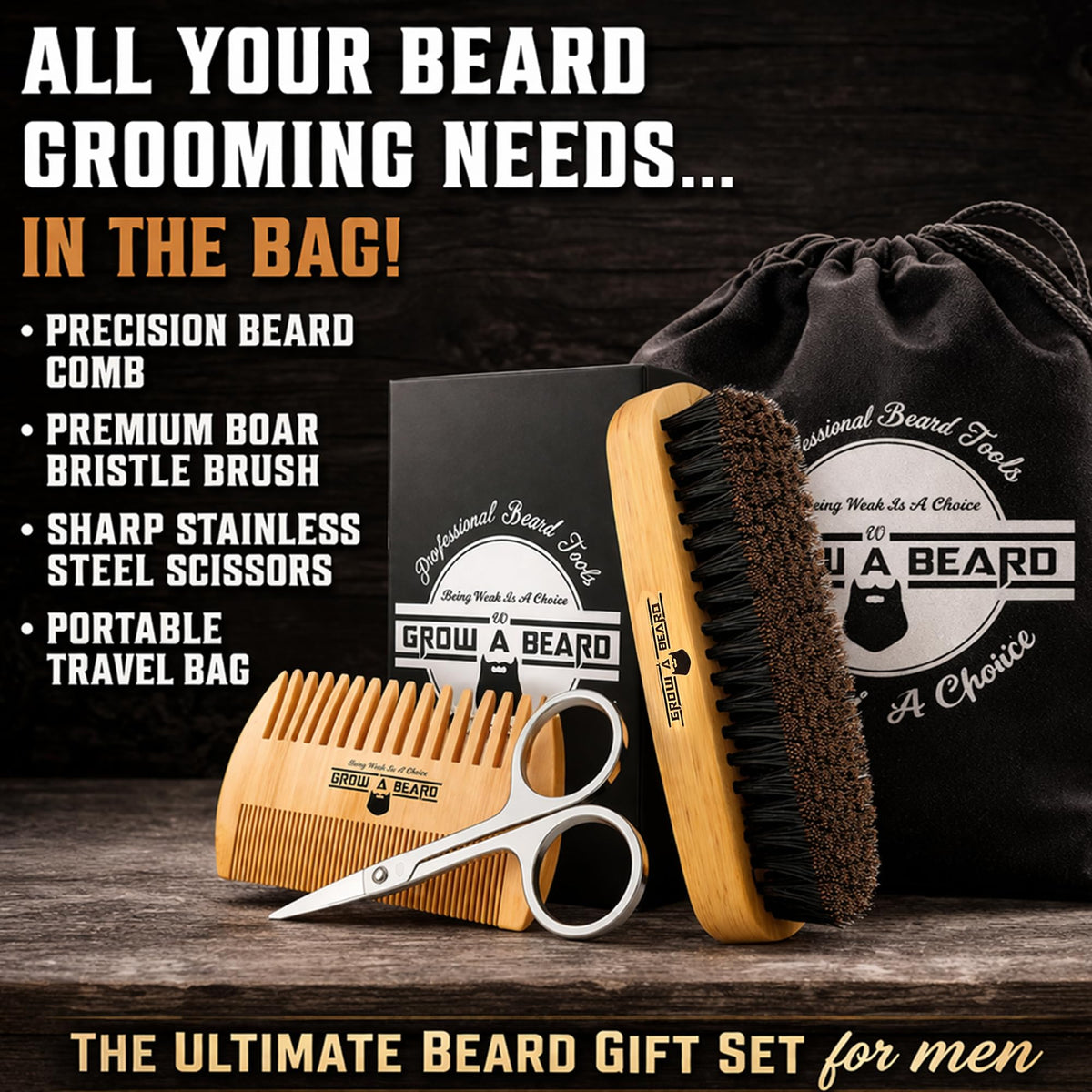 GROW ALPHA BEARD boar bristle close-up showing gentle oil distribution