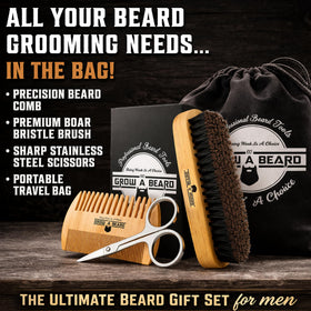 GROW ALPHA BEARD boar bristle close-up showing gentle oil distribution