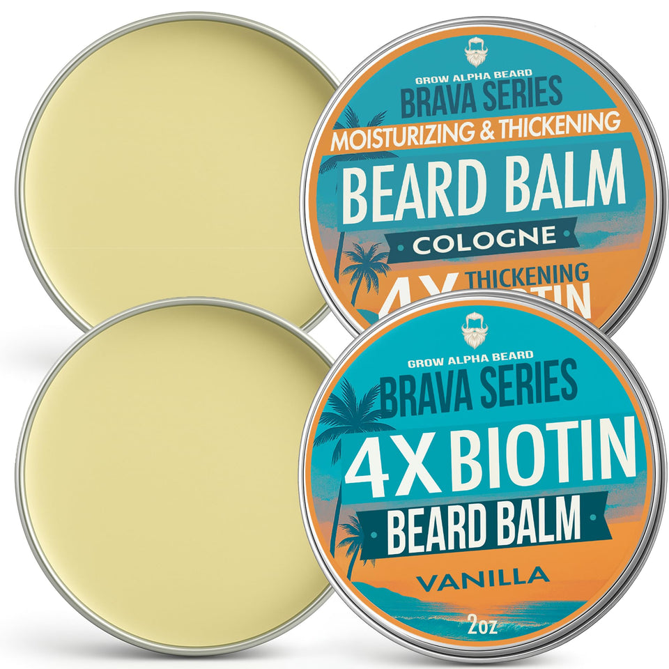 GROW ALPHA BEARD front packaging showing jar and label with product benefits