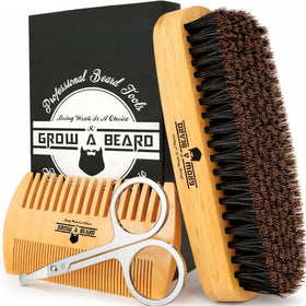 GROW ALPHA BEARD front packaging showing complete grooming kit benefit