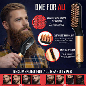 GROW ALPHA BEARD heated comb bristle close-up showing compact bristles for even heat