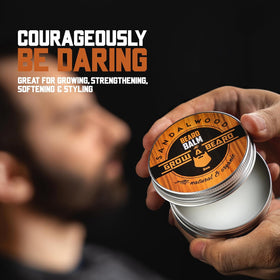 GROW ALPHA BEARD styled beard lifestyle shot shows natural hold and polished look