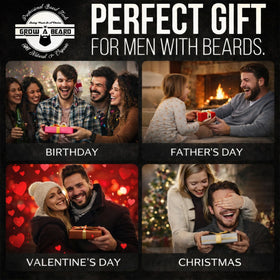 GROW ALPHA BEARD styling in use on facial hair for smoother, groomed appearance