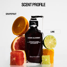Grown Alchemist close-up of label and ingredient list to show transparent formulation benefit