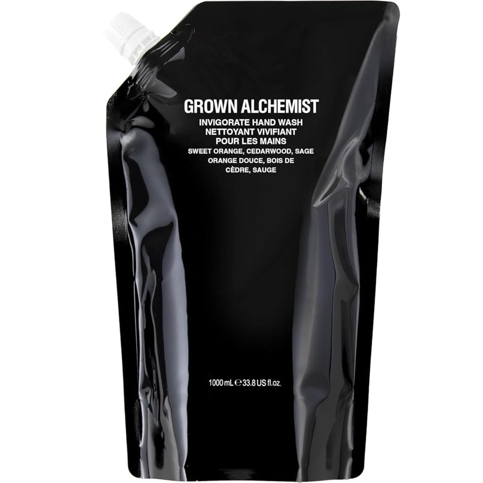 Grown Alchemist front pouch showing refill packaging and brand quality