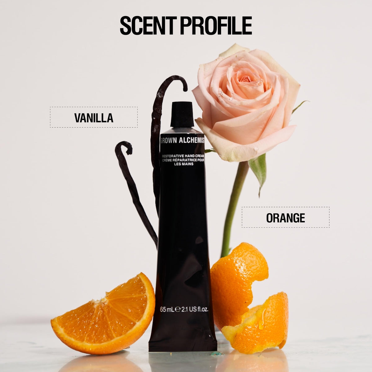 Grown Alchemist cream applied on hands demonstrating quick absorption and softness