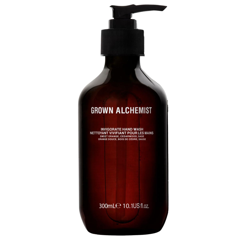 Grown Alchemist front bottle showing elegant packaging and easy pump dispenser