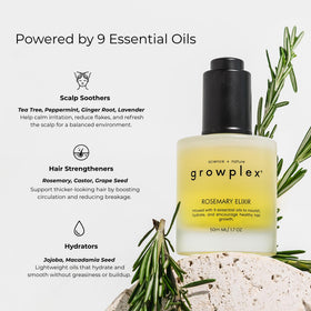GROWPLEX bottle next to ruler showing 2oz scale for travel-friendly benefit