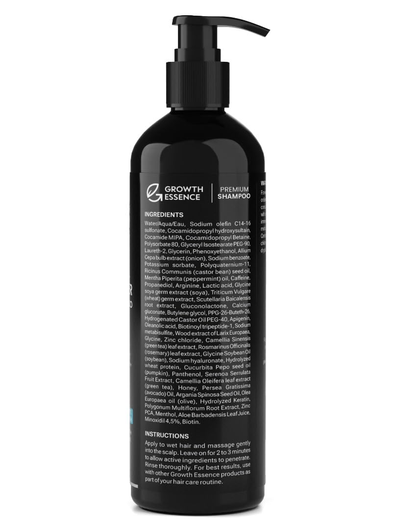 Growth Essence botanical extracts flatlay showing natural components and nourishing benefit