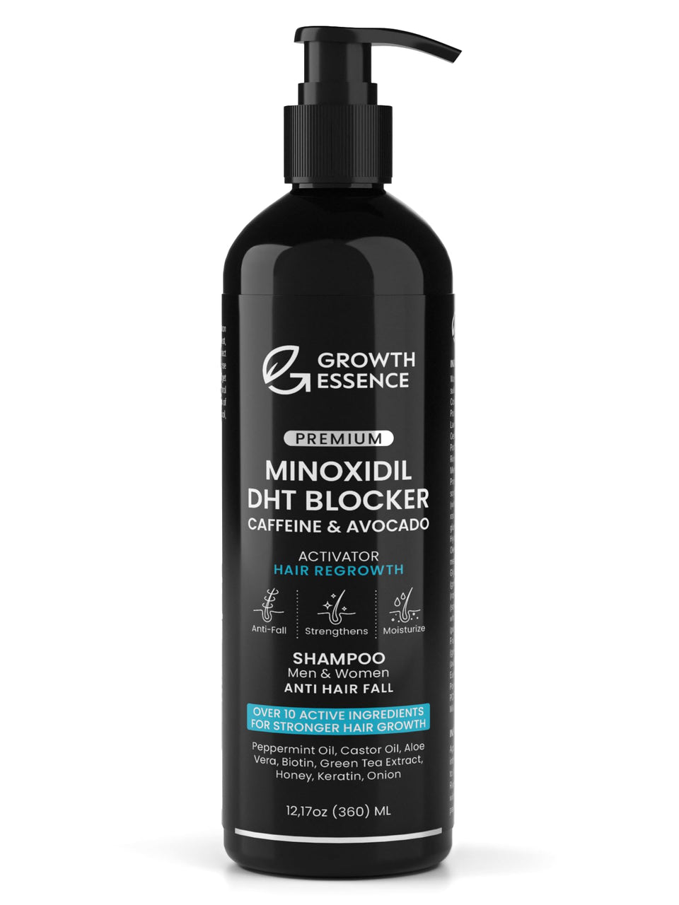 Growth Essence front bottle shot showing packaging and benefit for thicker hair