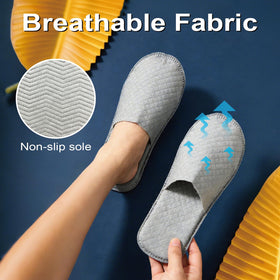 GRWJHUM slippers placed in a spa setting suggesting breathable comfort during treatments