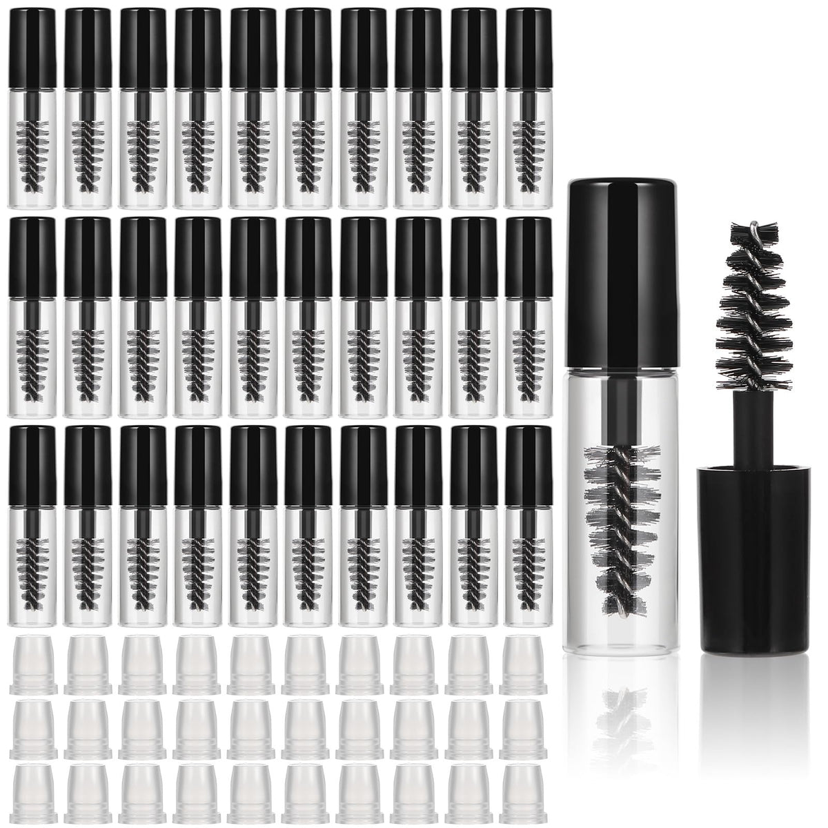 Gsbnjuy front view of 30-pack travel mascara tubes, perfect for sampling