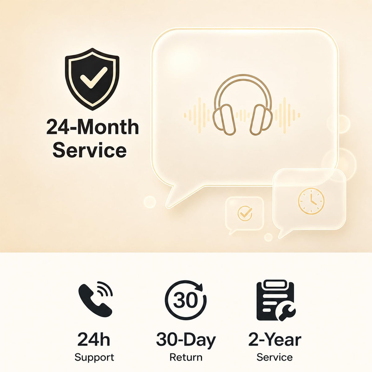Gsojaru packaging with warranty card highlighting 24-month coverage benefit