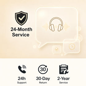 Gsojaru packaging with warranty card highlighting 24-month coverage benefit