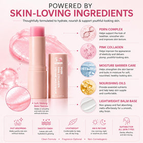 gtalmp balm tucked in a makeup bag beside essentials for on-the-go touch-ups