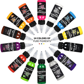 GTARTISTOO bottles lined up for scale and convenient studio storage