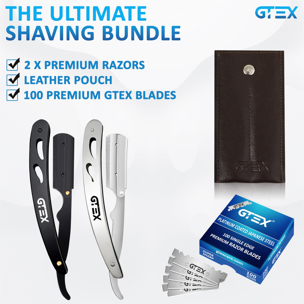 GTEX close-up of platinum-coated blade edge showing smooth glide and sharpness