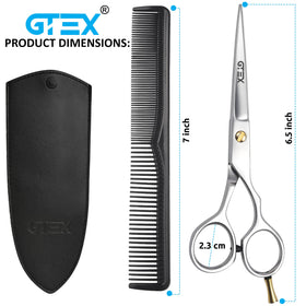 GTEX shears cutting hair in salon setting showing accurate styling results