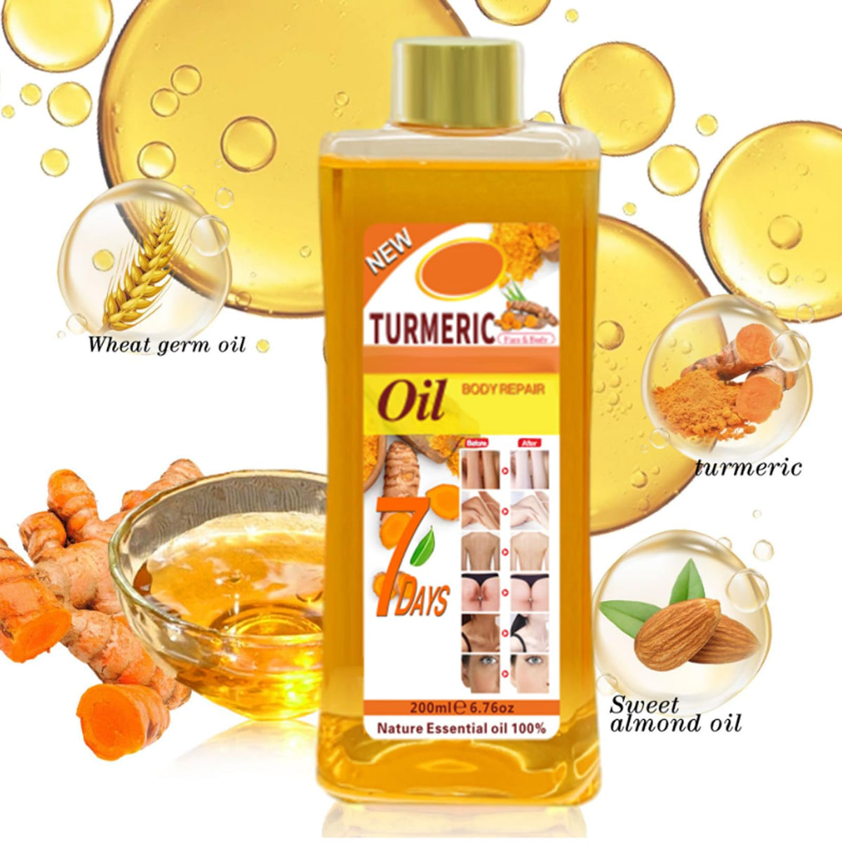 Applying Gtrwadd turmeric oil to elbows and knees to soften rough, dry skin