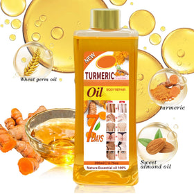 Applying Gtrwadd turmeric oil to elbows and knees to soften rough, dry skin